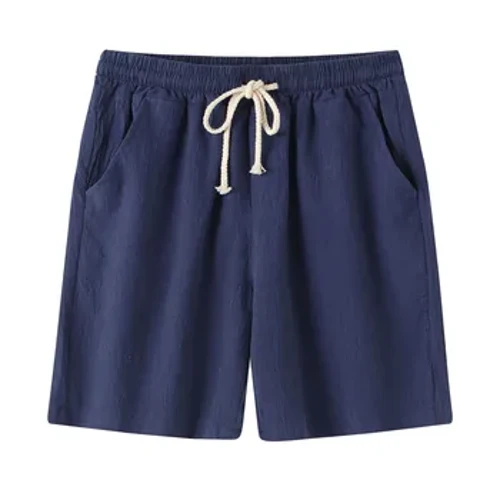 Mænd bomuldshør blandede shorts Komfortable åndbare sommer korte ensfarvede snøre Streetwear Bukser Tøj