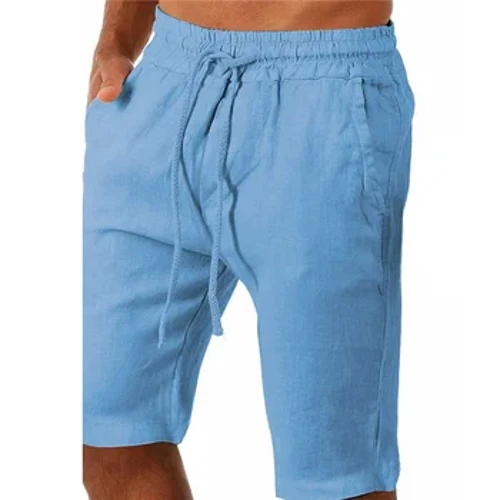 Nam Vải Lanh Cotton Quần Short Rời Thể Thao Quần Short Đi Biển Mùa Hè Nam Quần Shorts Soild Quần Short Tập Gym Túi Dài Thấm Hút Mồ Hôi Cho Nam Quần Áo