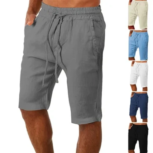 Herrmode Basketshorts Fritidsbyxor bomull Linneshorts Man andas Gym Crossfit Shorts Sport Strandshorts Herrkläder 5XL