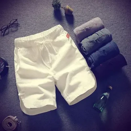 Pants 5 pwynt Dynion Traeth Tenau Haf Pants Mawr Lliain Cotwm Lliain Chwaraeon Byrion Chwaraeon Uchel Gwasg Uchel Yn eu harddegau Addas