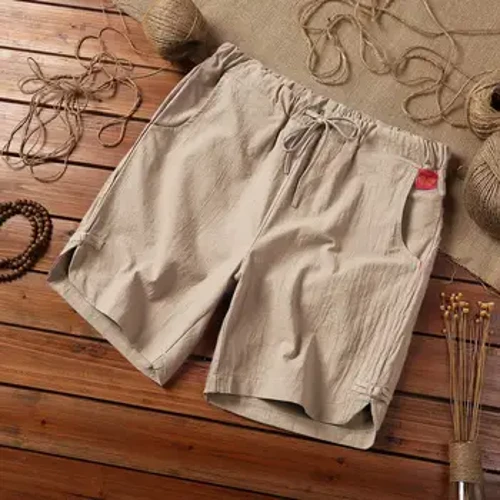 Mùa Hè Mới Rời Nam Quần Short Nam Hip Hop Quần Ngắn Vải Lanh Cotton Thoáng Khí Dây Rút Quần Short Plus Size Nam quần Short