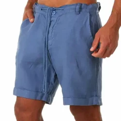 Quần Short Nam Thời Trang Vải Lanh Nam Cotton Mùa Hè Đi Biển Ngắn Nam Mới Hoang Dã Giải Trí Rời Chắc Chắn Quần Shorts