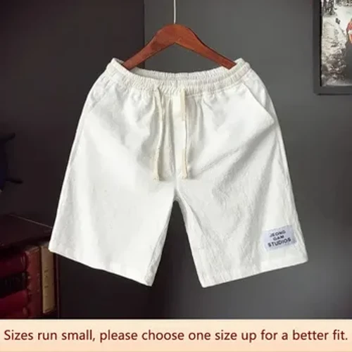 Pants 5-Pointe Fir Shorts Línéadaigh Cadáis Móide Méid Loose Samhraidh Stíl Ócáideach Dearadh Sorcóir Dhíreach Breathable Daoine Fásta