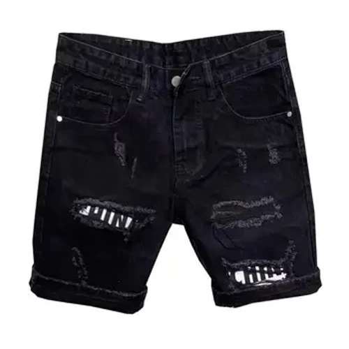 Quần Short Nam Đa Năng Quần Short Denim Nam Thời Trang Có Túi Rách Miếng Dán Cường Lực Dài Đến Đầu Gối Dạo Phố Thời Trang Cho Mùa Hè Thường Ngày