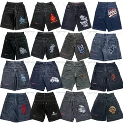 JNCO Leathan Díreach Denim Shorts Harajuku Y2K Jeans Hip Hop Patrún Gheobhaidh dream eile Mná Samhraidh Fir Ghotach Shorts Cispheil Éadaí sráide