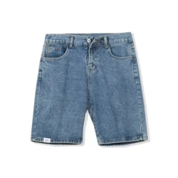 Udako Gizonentzako Casual Blue Denim Shorts Gizonezkoa Y2k Korean Moda Mehe Zuzeneko Laurden Laurden Jeans Galtza Motzak