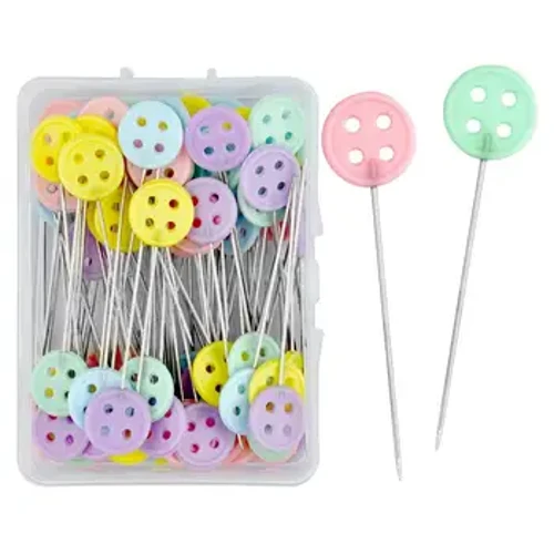 100/50Pcs Patchwork Pins Dressmaking Pins Pananahi Mga Tool sa Pagbuburda Needle Fixed Metal Button Pins DIY Sewing Accessories