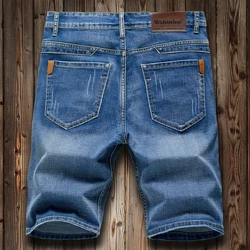 Shorts Samhraidh Jeans Fir Denim Pants Sín Dark Gorm Dearadh Faisin Jeans na bhFear Geansaí Gearr Fireann caol díreach Hombre