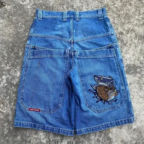 Hip Hop retro skeleti Harajuku Got grafiki köçe eşikleri JNCO şortik Y2K balak erkekler baggy Denim sport zaly erkekler basketbol gysga