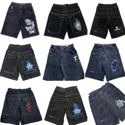 Y2k Retro Gothic Hoa Văn In JNCO Quần Short Denim thập niên 2000 Phong Cách Hip Hop Baggy Nam Mùa Hè Nữ Quần Jean Đi Biển Jorts Quần Short Tập Gym