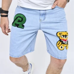 Erkekler Tomus ajaýyp şahsyýet keşdesi Inçe laýyk Denim Şort Erkek Bäş bally balak Gowy hilli kenar tötänleýin jeans şortikleri