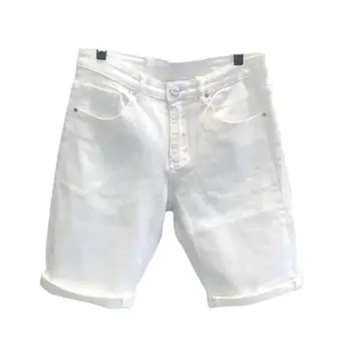 Quần Ngắn Retro Dây Kéo Mùa Hè Màu Nguyên Chất Dài Đến Đầu Gối Quần Short Quần Short Denim Mỏng