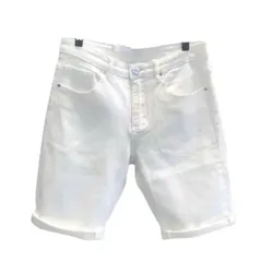 Quần Ngắn Retro Dây Kéo Mùa Hè Màu Nguyên Chất Dài Đến Đầu Gối Quần Short Quần Short Denim Mỏng