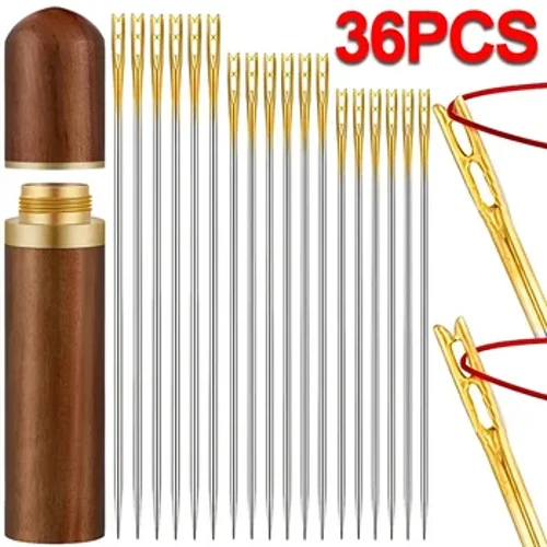 36/12Pcs Snáthaidí Fuála Dall Cruach Dhosmálta Poll Snáthaide do Dhaoine Scothaosta le haghaidh Fuála Teaghlaigh DIY Snáthaid Snáithithe Beading Jewerly