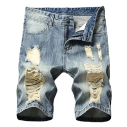 Täze erkek jyns gysga gysga gönümel balak köçesi Hip-hop jeans erkekleriň ýyrtyk jynslary