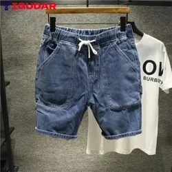Thương Hiệu Thời Trang Nam Quần Short Jean Lỗ 2023 Dạo Phố Bông Tai Kẹp Mỏng Thẳng Quần Short Denim Mùa Hè Áo Quần Baggy Quần Jeans Rách Dành Cho Nam