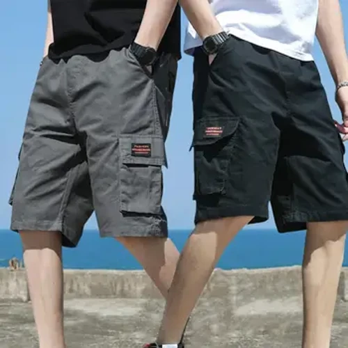 Shorts Cargo Fir Shorts Lasta Scaoilte Fir le Pócaí Iolracha Fabraic Breá Leaisteacha Waistband Breathable le haghaidh Spóirt Samhraidh