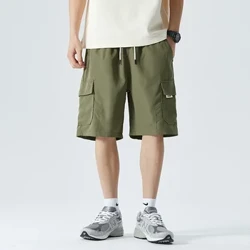 Cargo-shorts for menn med elastisk midje og snøring – perfekt for sykling, trening og utendørsaktiviteter