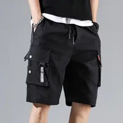 Quần Short Nam Màu Trơn Nhiều Túi Quần Ngắn Mùa Hè Dây Thắt Lưng Dây Kéo Quần Shorts Nam Quần Short