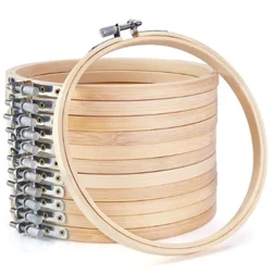 10 Cái/bộ 10-30Cm Gỗ Thêu Treo Tường Bộ Khung Tre Thêu Vòng Nhẫn Cho DIY Đeo Chéo Kim Thủ Công dụng Cụ