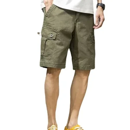 Udako zama praka motzak Gizonezko militarrak taktikoa txanpa poltsikoak Bermudak Joggers Lan solteak Casual Gizon laburrak Fitness Berdeak Praka laburrak