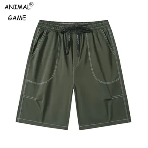 Mới Nam Nhẹ Quần Shorts Kích Thước Lớn Nhanh Khô Quần Tập Gym Màu Trơn Dài Thấm Hút Mồ Hôi Cho Nam Làm Việc Túi Quần