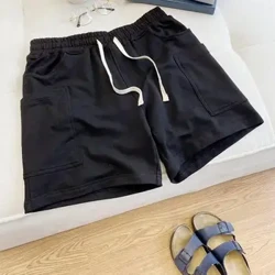 Shorts Waistband Adjustable Shorts Lasta Seanré le pócaí iomadúla d'fhir Shorts Samhraidh Loose Fit le haghaidh Bogshodar Spóirt