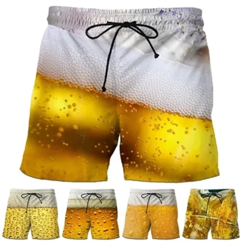 Summer Cool Beer Shorts Pants Mężczyznę 3D drukowany strój kąpielowy Homme 2023 Swim Trunks Shorts Homme Sport Gym Shorts Swim Shorts
