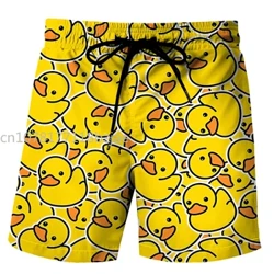 Pantalones cortos de playa con gráfico de pato divertido para hombre, pantalones cortos con estampado 3D de animales, bañadores deportivos para gimnasio, bañadores, pantalones cortos de hielo geniales para hombre