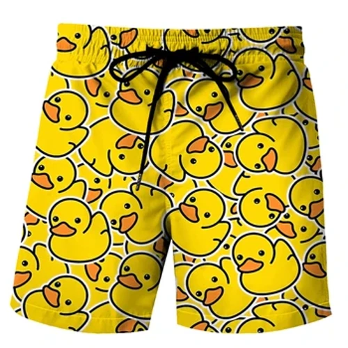 Short de plage avec image de canard drôle pour hommes, imprimé en 3D, short de sport, maillot de bain, Cool Ice, pantalon