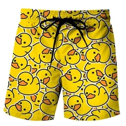 Pantalones cortos de playa con gráfico de pato divertido para hombre, pantalones cortos con estampado 3D de animales, bañadores deportivos para gimnasio, bañadores, pantalones cortos de hielo geniales para hombre