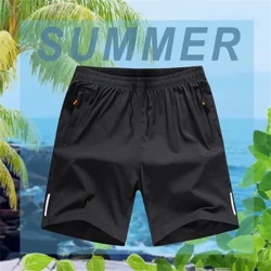 Fritidsshorts för män Sommar Quick Dry Träningsbyxor Ice Silk Fitness Andas Lösa Sport Basket Löpkläder Korta byxor