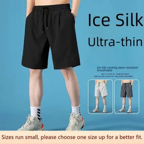 Pantalones cortos informales holgados con estampado a la moda de verano para hombre, pantalones de playa helados, cómodos y transpirables, mezcla de lino y algodón