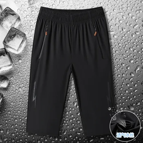 8XL Izikhindi ze-Ice Silk Zamadoda Ezinkulu I-Ice Silk capris Ukomisa ngokushesha Izikhindi Ezincane Ezivundlile Ehlobo ezithengiswayo ezishisayo ze-capris Lightning capris