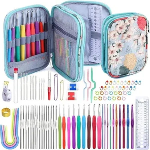 BUDDUR Crochet Hooks Kit me nā nila wili a me ka hili ʻana i ka lole no ka ulana lole ʻana i nā mea hana lima hana lima.