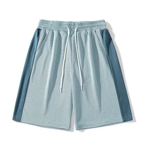 2024 Sommershorts Mænd Fritidssport Korte Bukser Kontrast Is Silke Hurtigtørrende Gym Træning Fitness Mand Mode Joggers Shorts