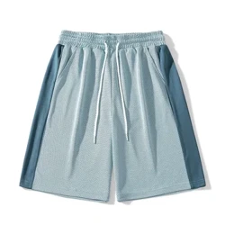 2024 Summer Shorts Panlalaking Casual Sports Short Pants Contrast Ice Silk Quick Drying Gym Training Fitness Man Fashion Joggers Shorts