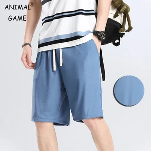 Mùa Hè Nam Nhẹ Quần Short Kích Thước Lớn Nhanh Khô Quần Quần Tập Gym Băng Lụa Quần Đi Biển Màu Trơn Dài Thấm Hút Mồ Hôi Cho Nam