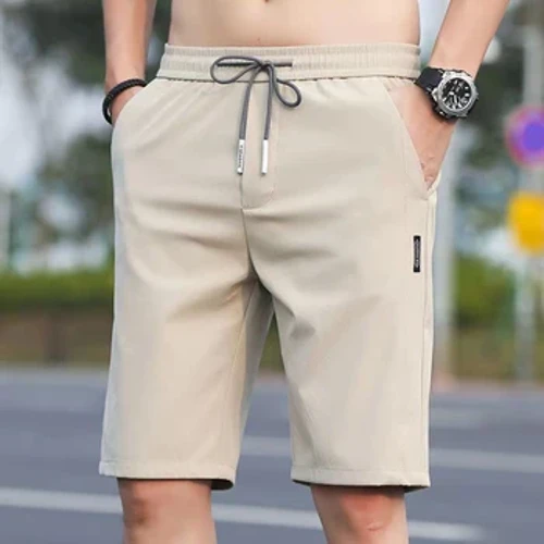 Erkekler Nefes Buz Ipek Örgü Gevşek Şort Spor Salonu Çabuk Kuruyan Şort Joggers Plaj Sweatshorts Düz Elastik Erkek kısa pantolon
