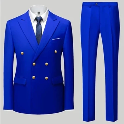 Năm 2023 Thời Trang Mới Nam Boutique Đôi Ngực Phù Hợp Với Quần/Người Đàn Ông Kinh Doanh Phù Hợp Với Áo Khoác Áo Cộc Tay Phối Quần 2 Bộ