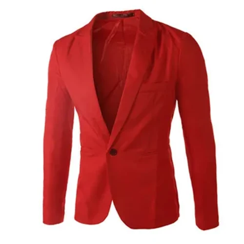 Cotiau siwt ffit fain Gwryw Swyn Achlysurol Topiau Dynion Lapel Llewys Hir Un Botwm Blazers Ffasiwn Siacedi Siwt Lliw Solid Ar Gyfer Dynion