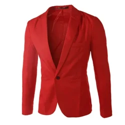 Manlig Slim Fit Kostym Kappor Charm Casual Herrtröjor Lapel Långärmad Enknapps Mode blazers Enfärgade Kostymjackor för män