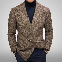 2024 Gizonentzako jantzi informal berria Moda bular bikoitzeko jantzi argala Gizonezkoen jantzi jaka