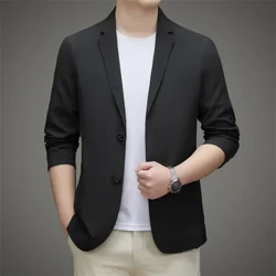 Männer Kostümjacket 2024 Summer neien Trend Eenzelstéck Mëttelalter a jonk Casual Temperament Slim Fit Sonneschutz Kostüm dënn
