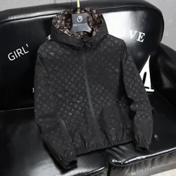 European Station Light Lyx Män Fat Spring Jacket Casual Herr Huva Blazer Lös passform Topp Trendiga Kläder