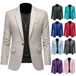 Butik Moda Düz Renk High-end Marka Rahat İş erkek Blazer Damat gelinlik Blazers Erkekler için Takım Elbise Tops Jacke Ceket