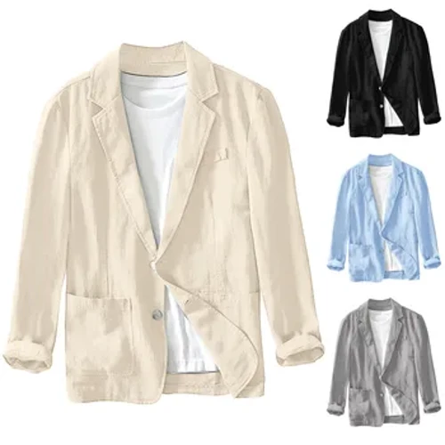 2023 Vår Höst Ny Casual Linne och bomull Safaridräkter för män Kläder Enfärgade Blazers Herr Jackor Oversize kappa
