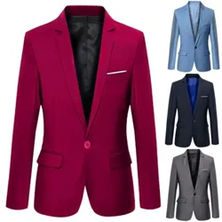 Nam Áo Khoác Blazer 2023 Màu Trơn Dài Tay Ve Áo Mỏng Phù Hợp Với Kinh Doanh Áo Cộc Tay Áo Khoác Ngoài Thương Hiệu Dép Áo Cộc Tay áo khoác