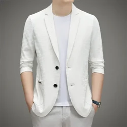 Stagione primaverile e autunnale 2024 Abito da uomo d'affari e casual casual in edizione coreana Cappotto con colletto ribaltabile Top di fascia alta