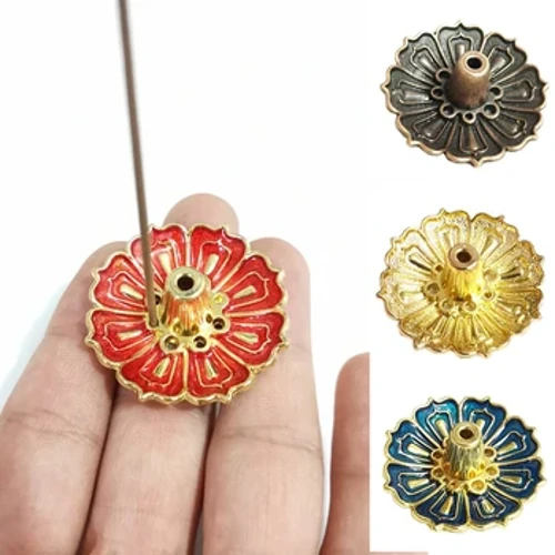 Porta bastoncino per bruciatore di incenso in lega di loto, linea buddista per la casa, piatto di incenso, base a spirale in legno di sandalo, templi, decorazione di fragranze per la casa